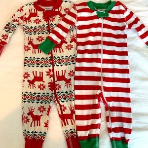 2 pairs Christmas Hanna Andersson pjs- 6-12 months